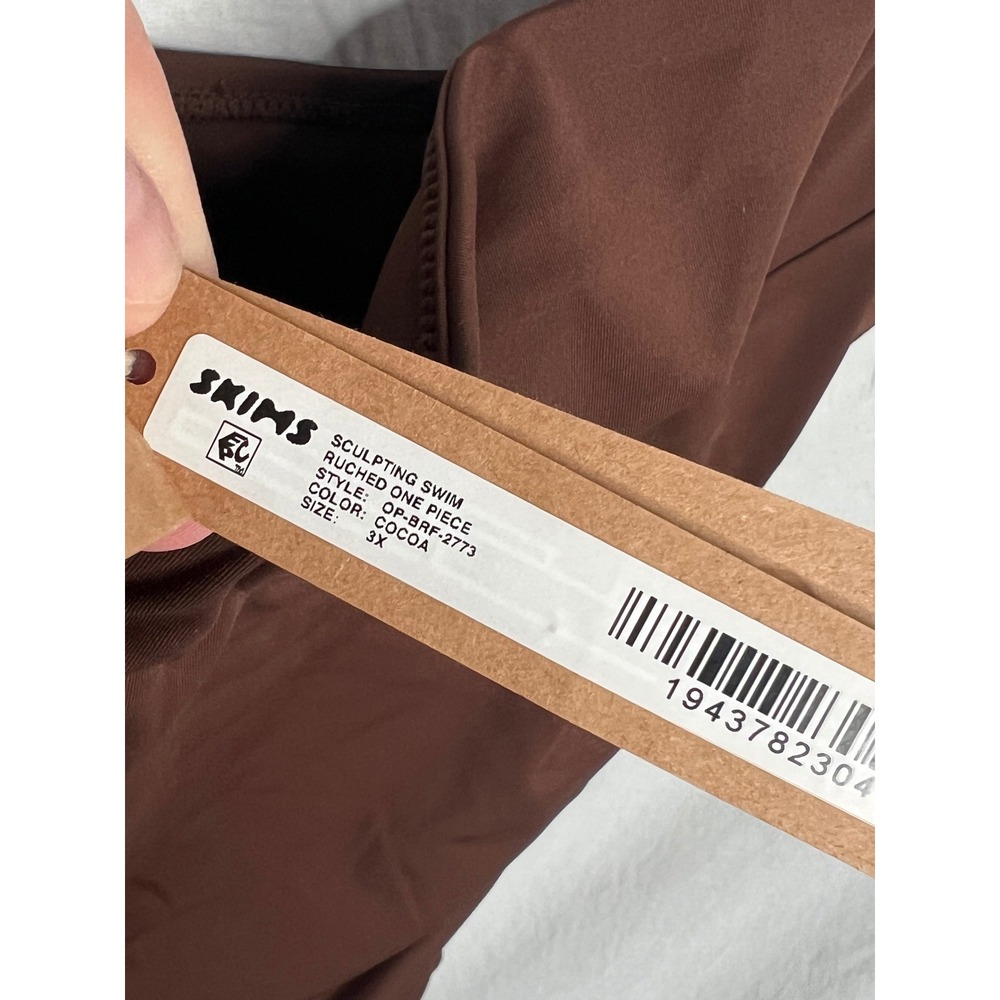 NWT Skims Sculpting Swim Ruched One Piece Bathing Suit Plus Sz 3X Cocoa Brown - Picture 4 of 11